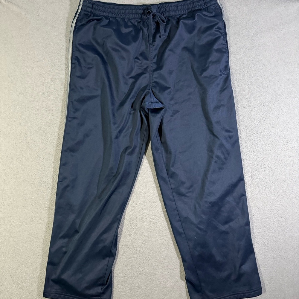 Vtg Starter Track Pants Mens XXL Navy Striped‎ Wide Leg Baggy 90s Y2K